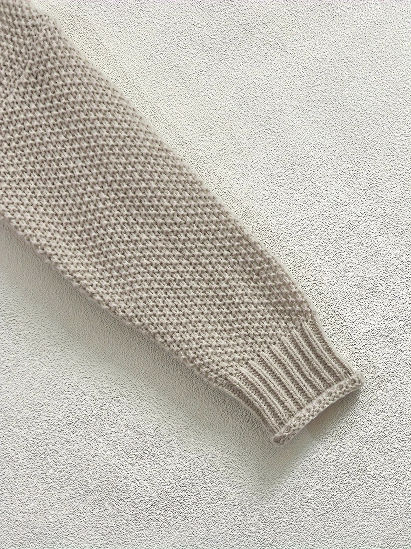Women's solid color pullover™ casual high neck lantern sleeve woolen tops