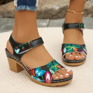 Women's Peep Toe High Heel Sandals™ Gladiator Chunky Heel Platform Flower Sandals