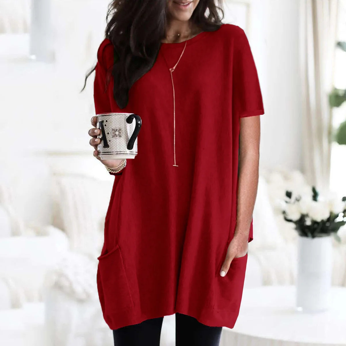 Women's Pullover™ Short Sleeve Casual Pocket T-shirt Tops
