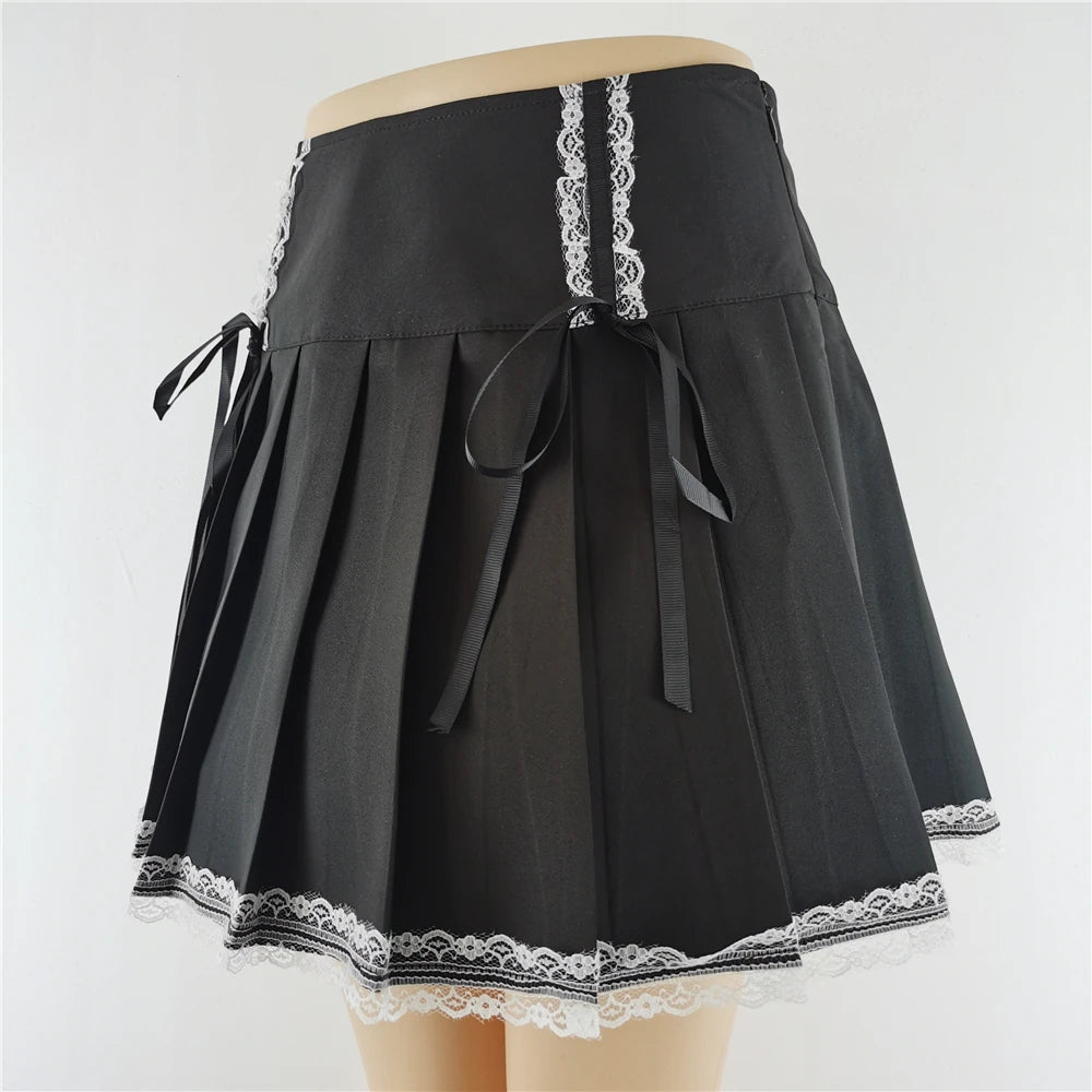 Women's Harajuku Punk Gothic Mini Skirt™ High Waist Patchwork Bandage Skirt