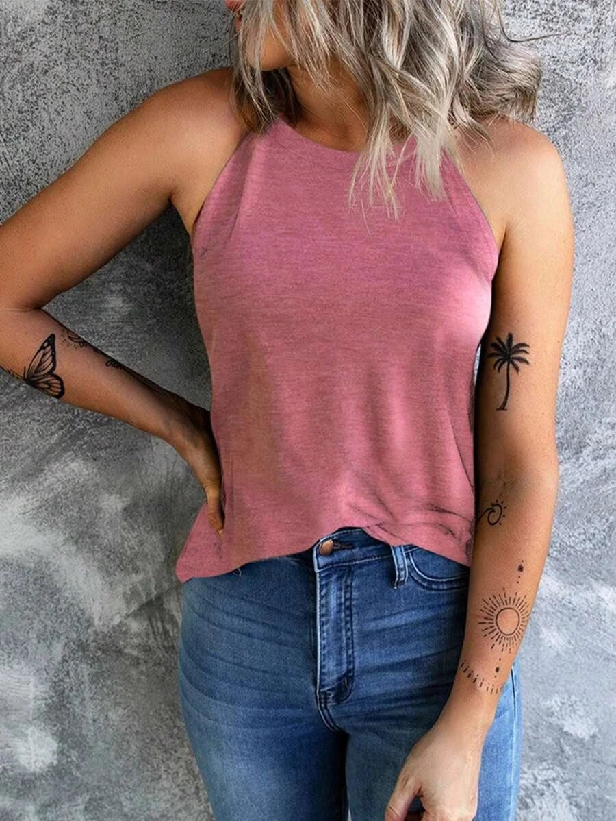 Women's Summer Sleeveless Halter T-Shirts™ Crew Neck Workout Tank Tops