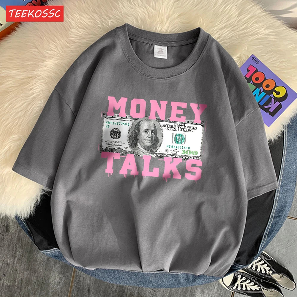 Women's T-Shirt™ Money Talks Us Dollar Short Sleeve T Shirts