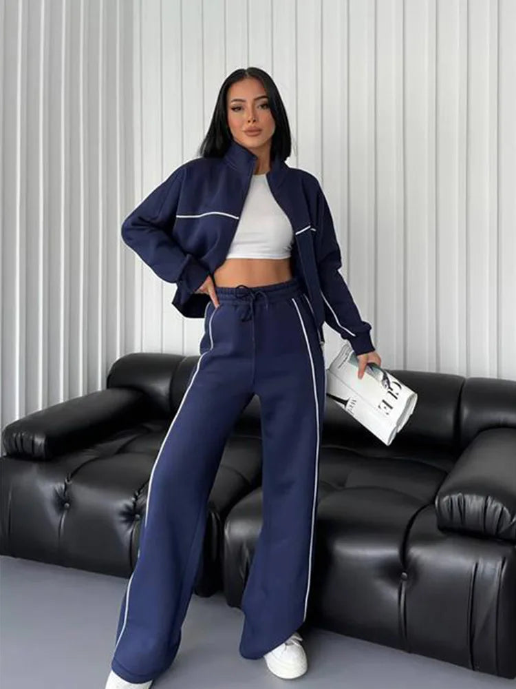 Women's Suit™ 2 Piece Outfits Long Sleeve Zip Up Jacket Jogger Sweatpants Tracksuit