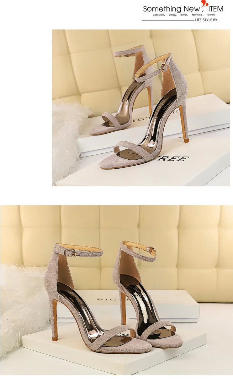 Women's Summer High Heels™ Velvet Surface One-band Ankle Cool Pu High Heels