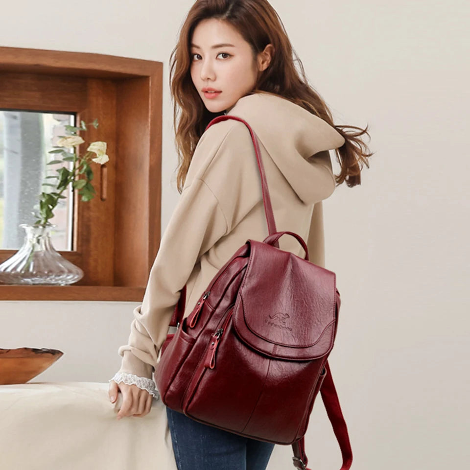 Women's Rucksack Large Capacity Backpack™ PU Leather Vintage Backpack