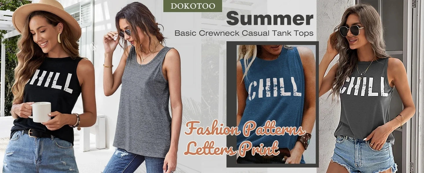 Women's Print Tank Tops™ Outdoor Summer Sleeveless Crew-neck Tank Top