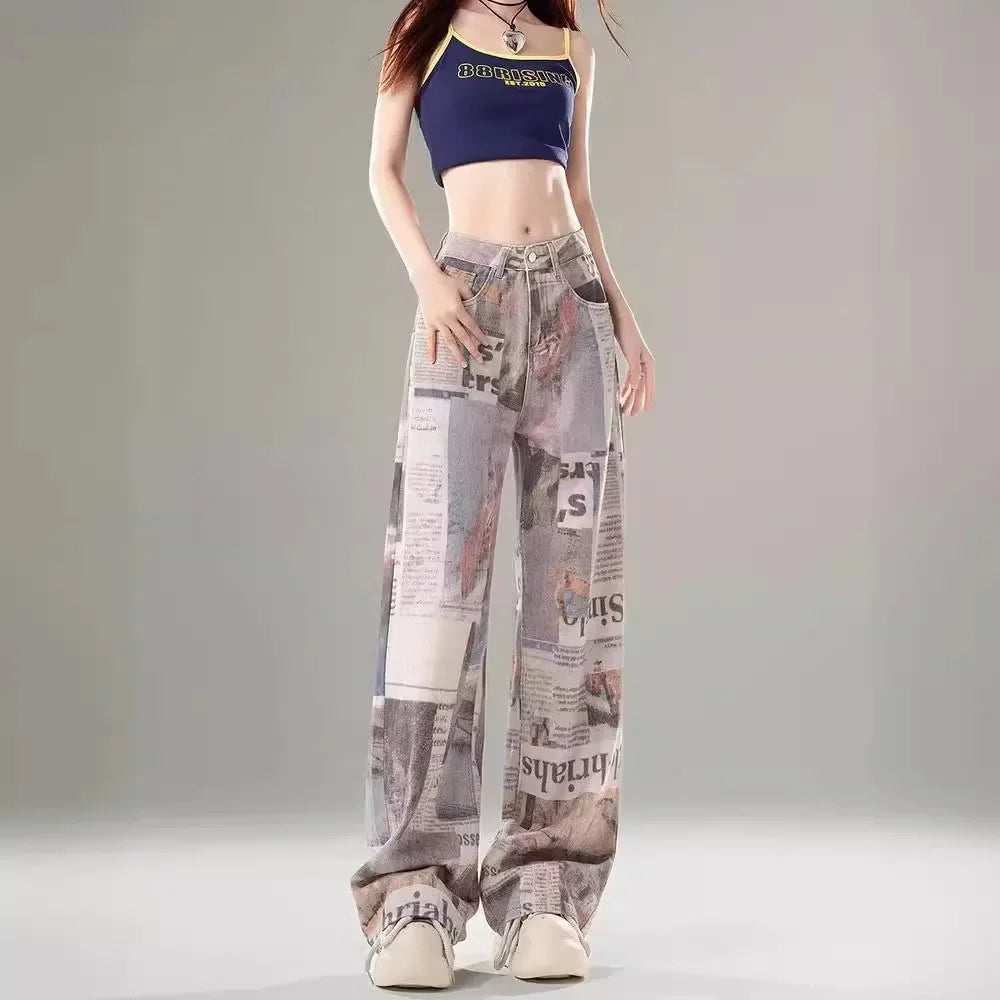 Women's Vintage High-waisted Slimming Jeans™ Straight Wide-leg Slim Fit Pants