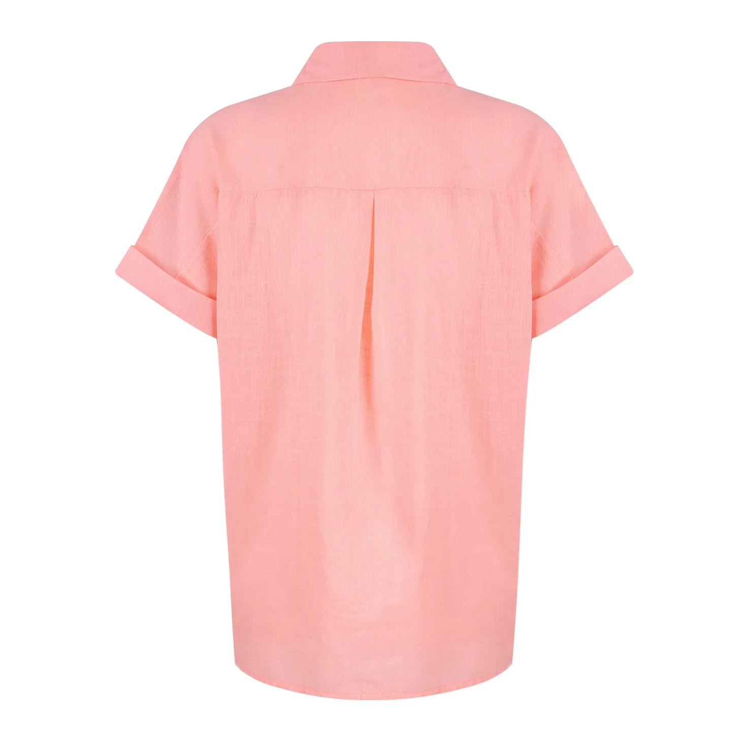 Women's Cotton Linen Classic Shirts™ Short Sleeve Lapel Button Down Shirt