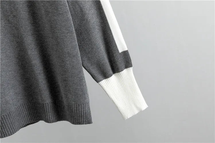 Women's Knitted Suit™ Autumn 2 Pieces Set Knitted Long Sleeve Pullovers Sweater Casual Patchwork Fashion Tops and Pants Suit