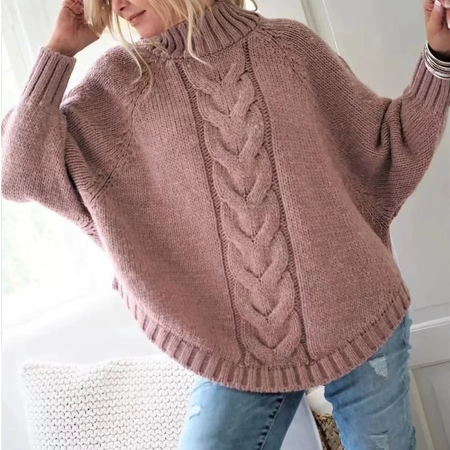 Women's Vintage Inspired Sweater™ Loose Fit High Neck Pullover
