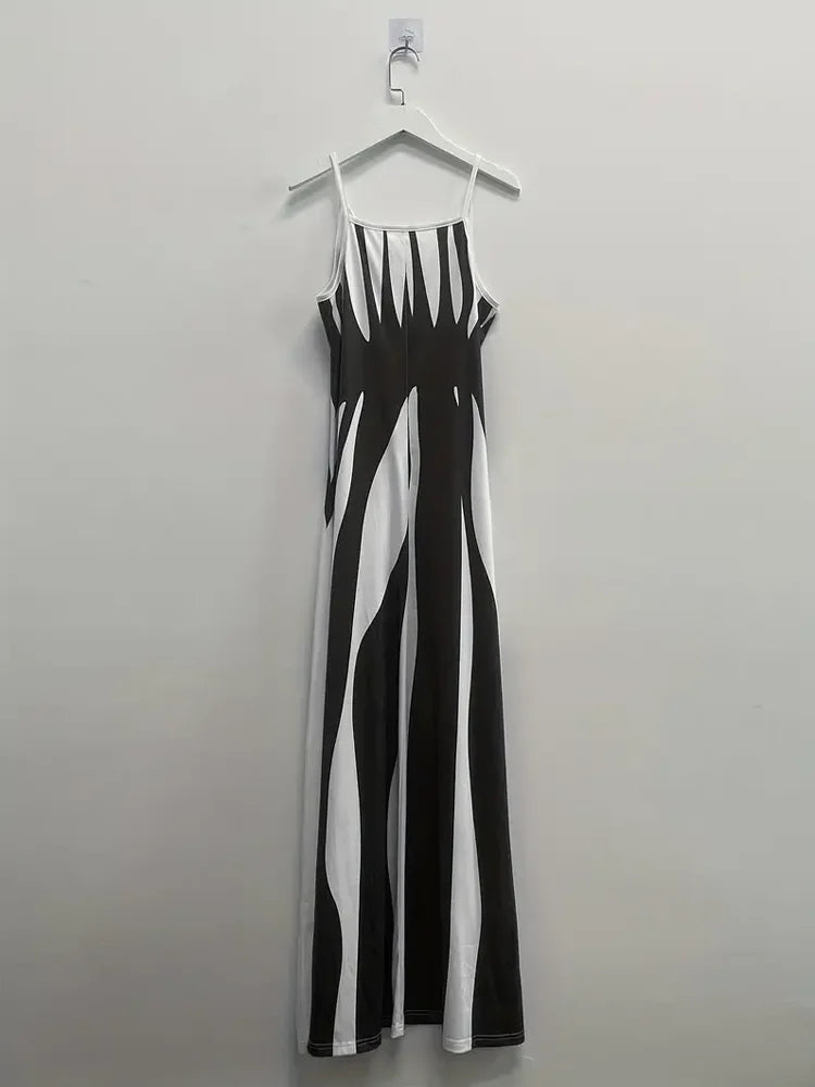 Women's Casual Sleeveless Spaghetti Strap Dress™ Abstract Print Maxi Dress