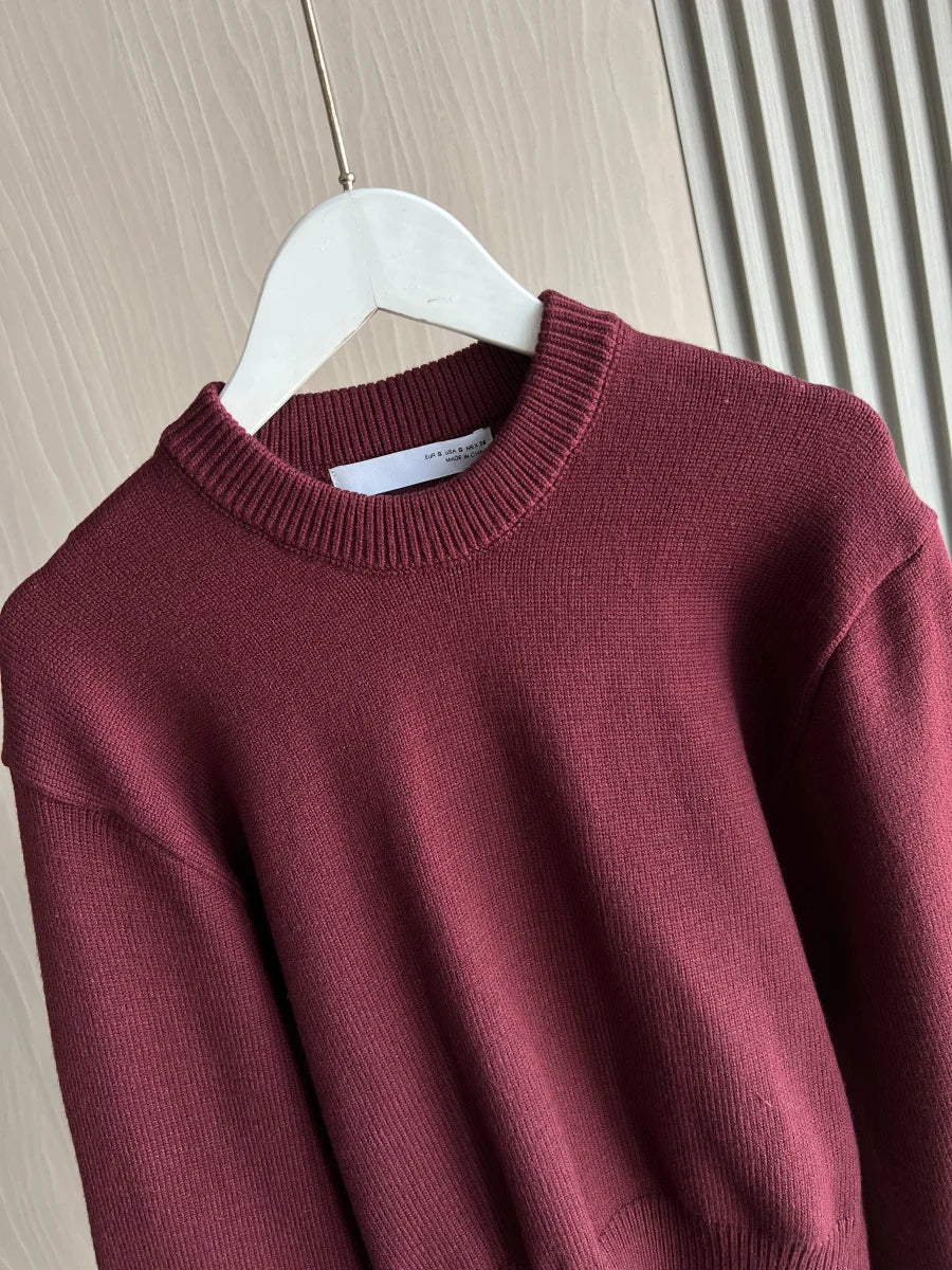 Women's Knitted Traf Sweater™ Loose Long Sleeve Round Neck Ribbed Hem Short Cardigan