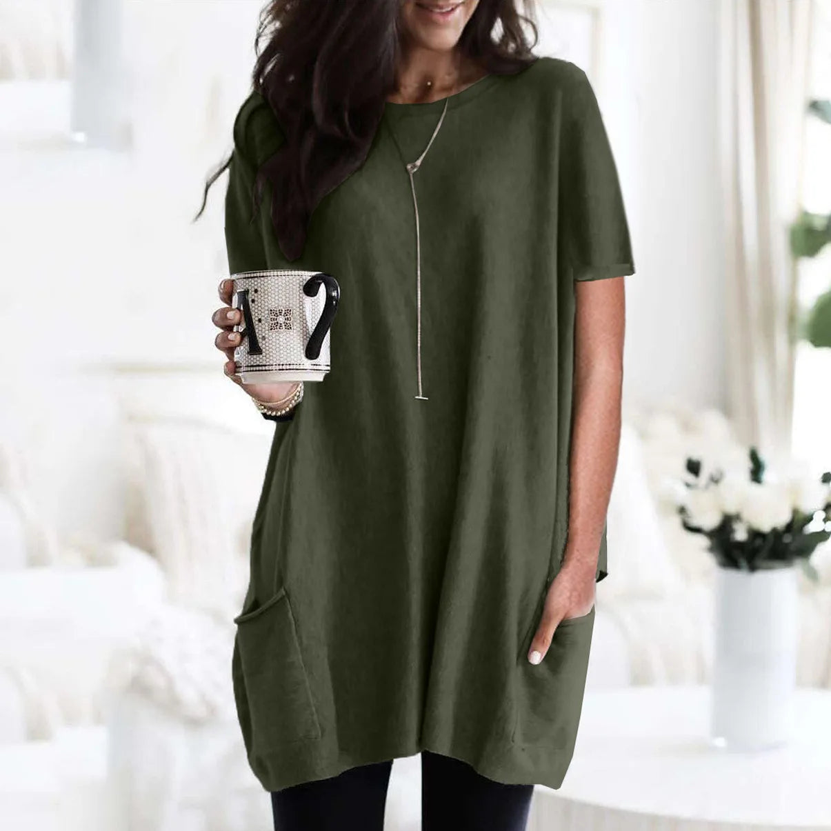Women's Pullover™ Short Sleeve Casual Pocket T-shirt Tops