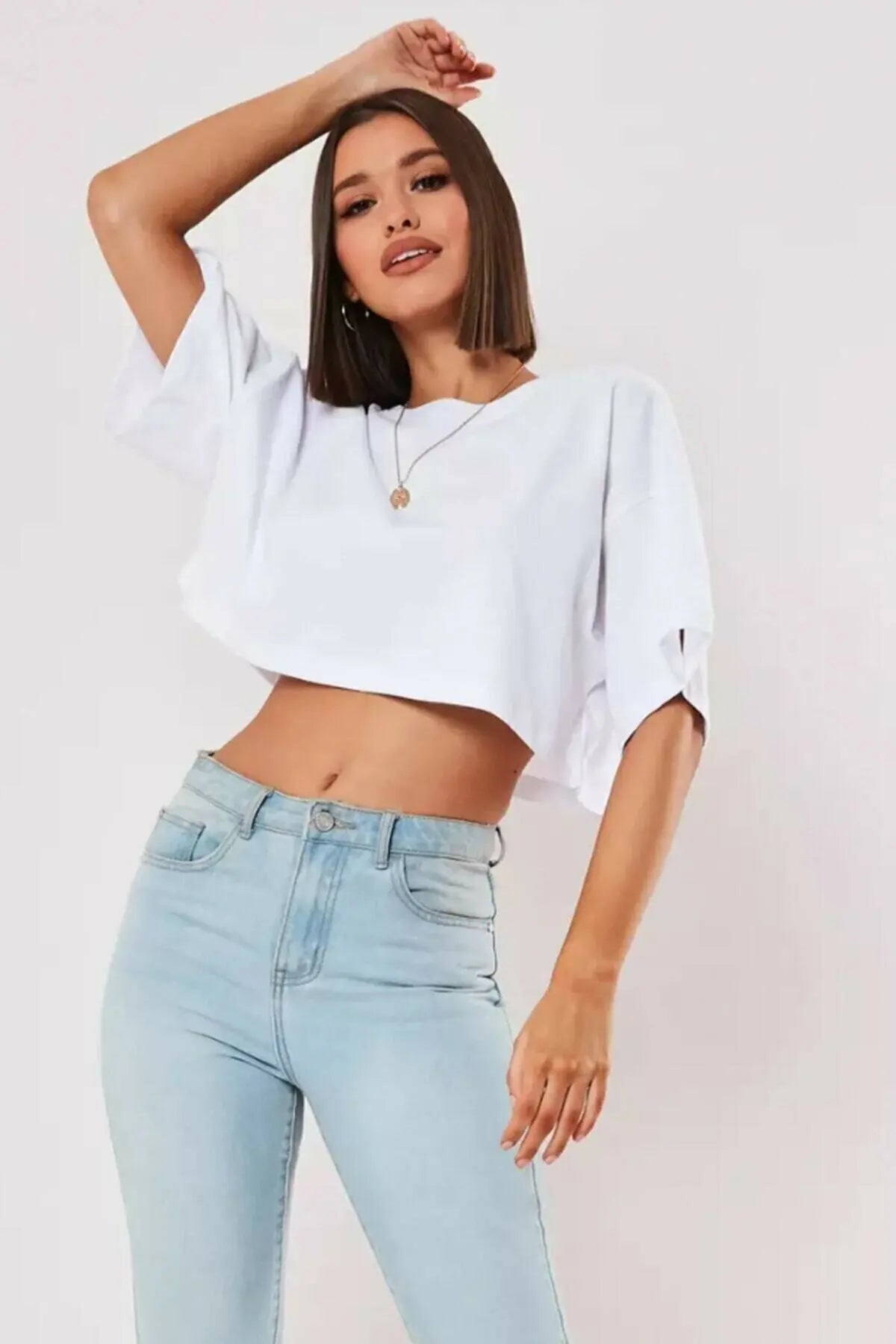 Women Short Sleeve T-Shirt™ Navel Baring New Sport Loose Crop Tops