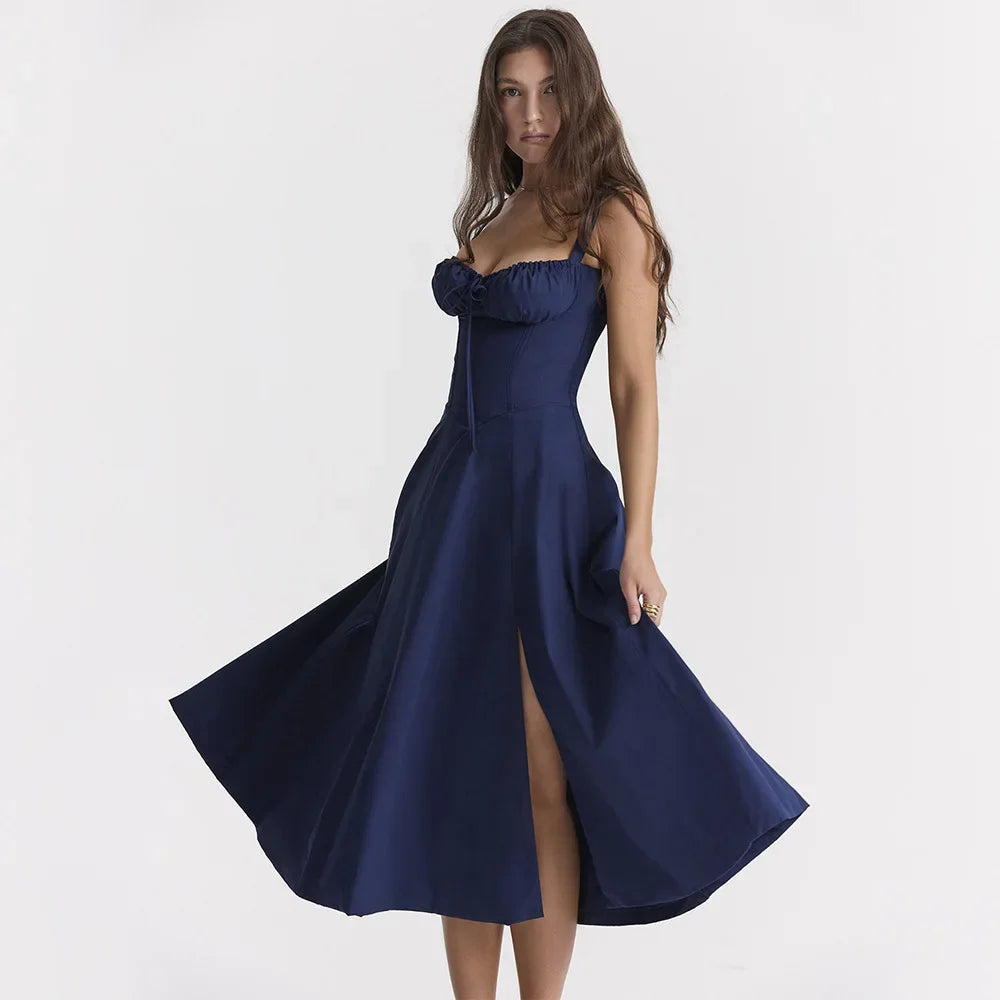 Women's Long Dresses™ Elegant Casual Tied Waist-fitted Slimming Sleeveless Side Slit Dress