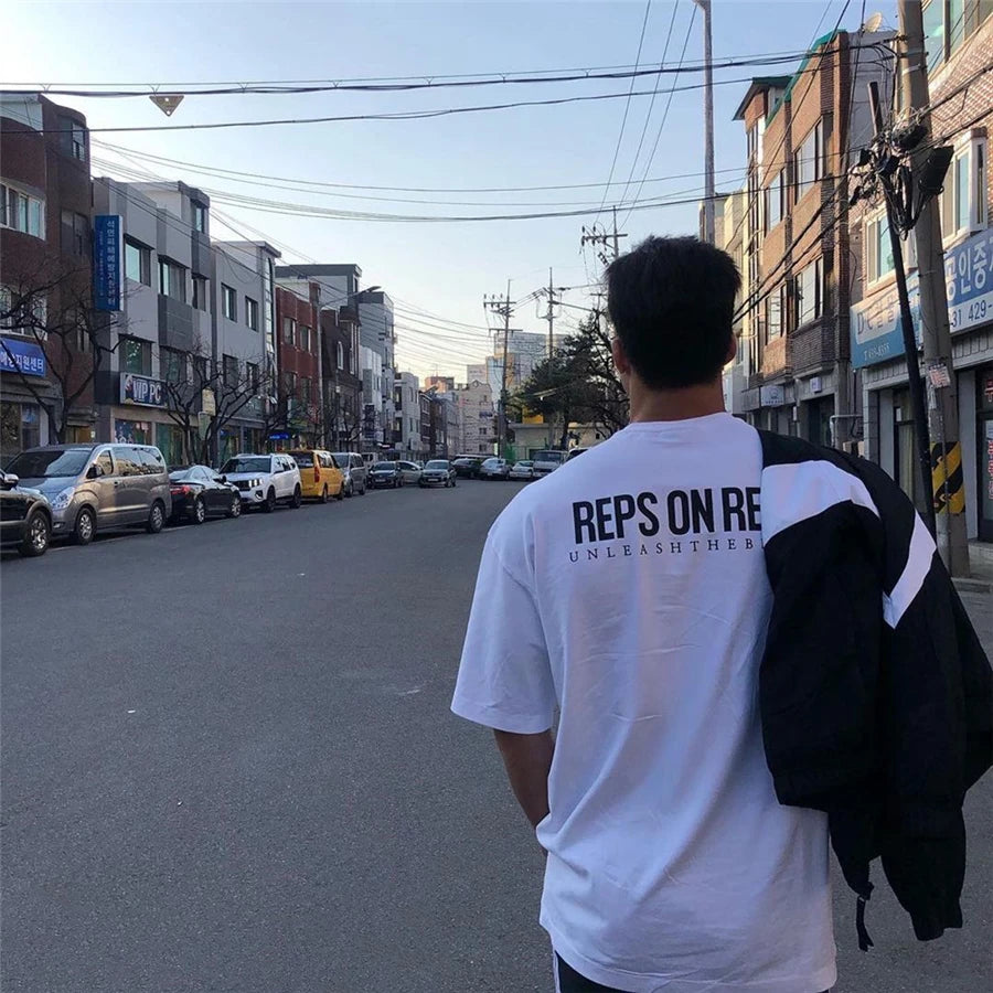 Men's T-Shirt™ Loose big size Cotton Printed Running Sport Gym Shirt