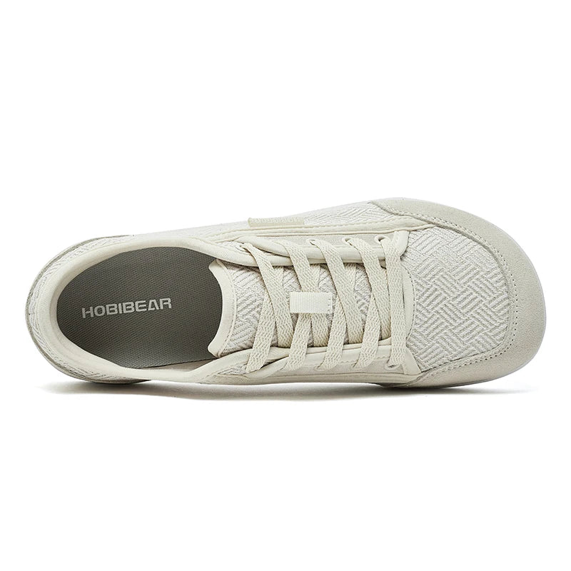 Men and Women's HOBIBEAR Barefoot Shoes™ Wide Toe Minimalist Cowhide Leather Lace Up Sneakers