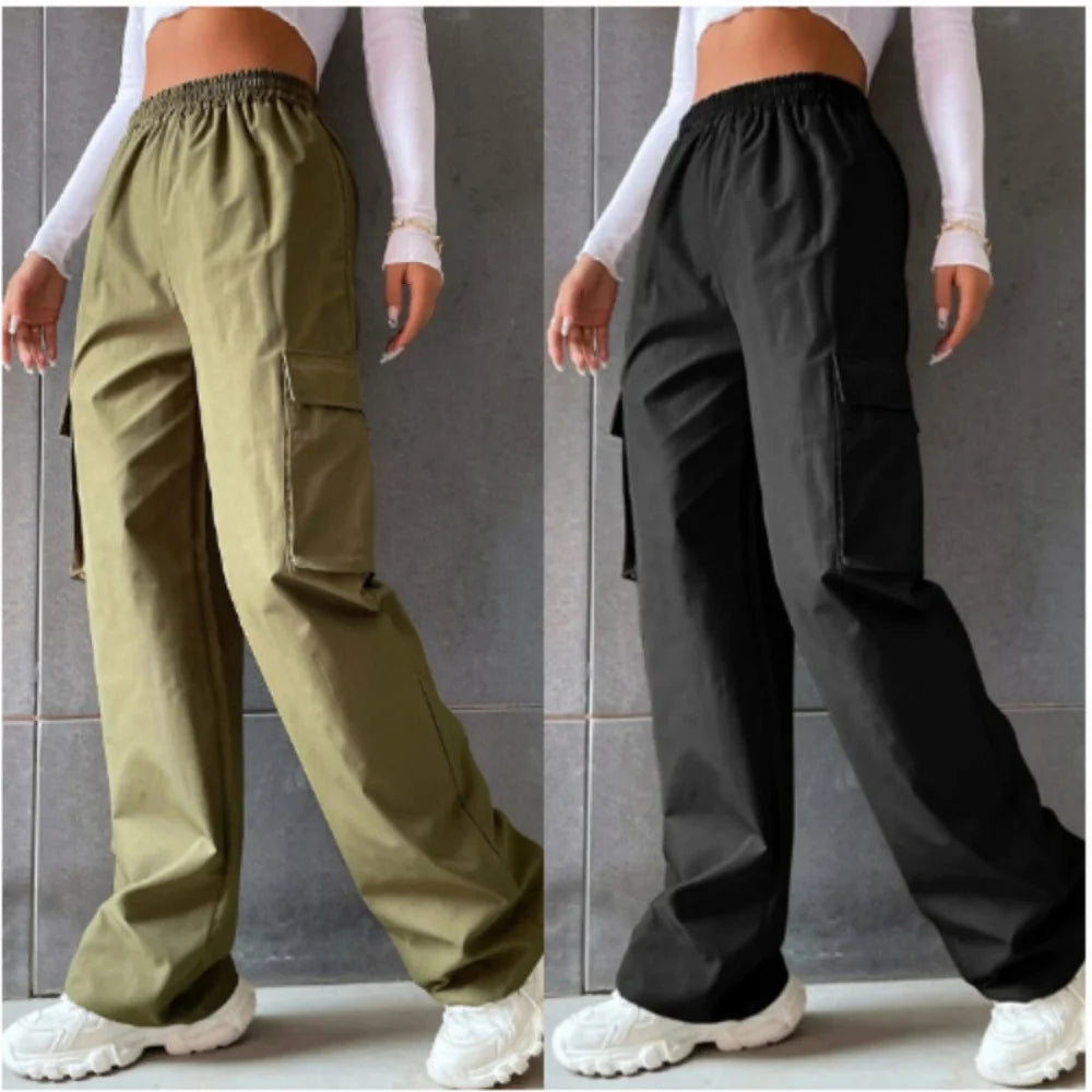 Women's Vintage Cargo Pants™ High Waist Baggy Straight Trousers