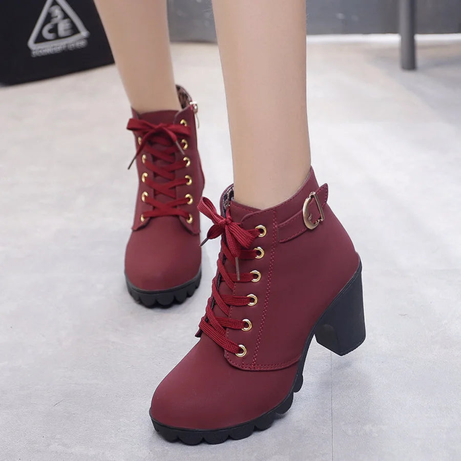 Women's Winter Pumps Boots™ High Heels Lace-up Boots