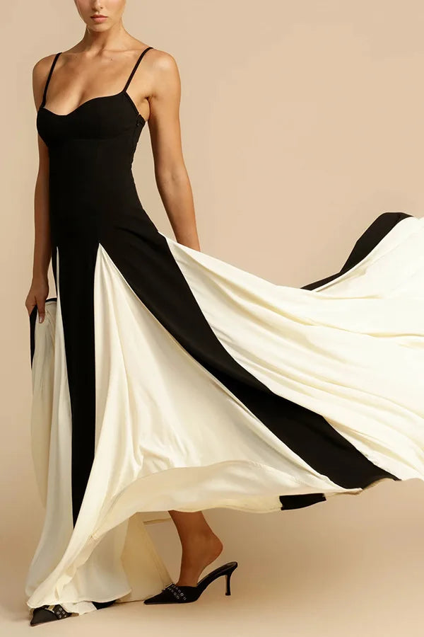 Women's Dress™ V Neck Elegant Sling Contrast Party Dress