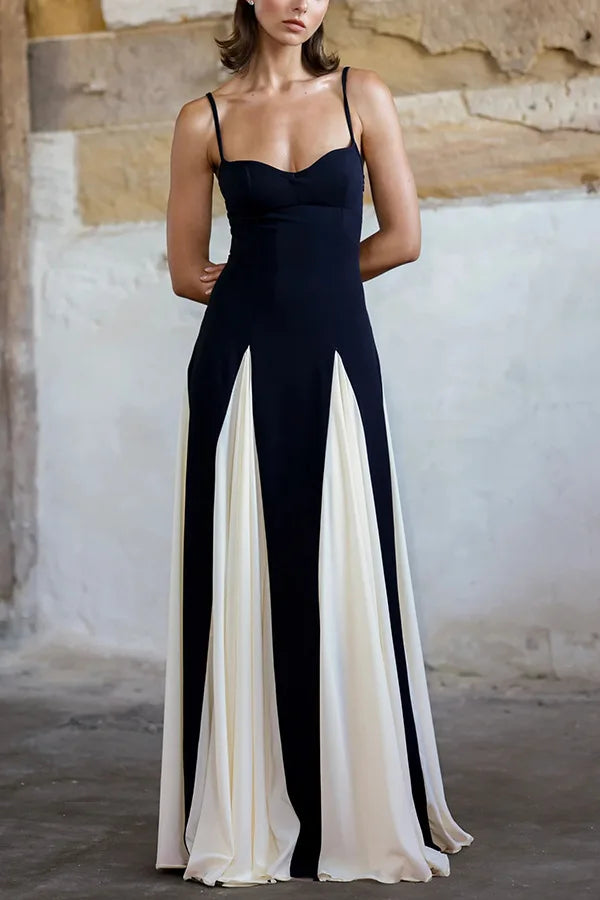 Women's Dress™ V Neck Elegant Sling Contrast Party Dress