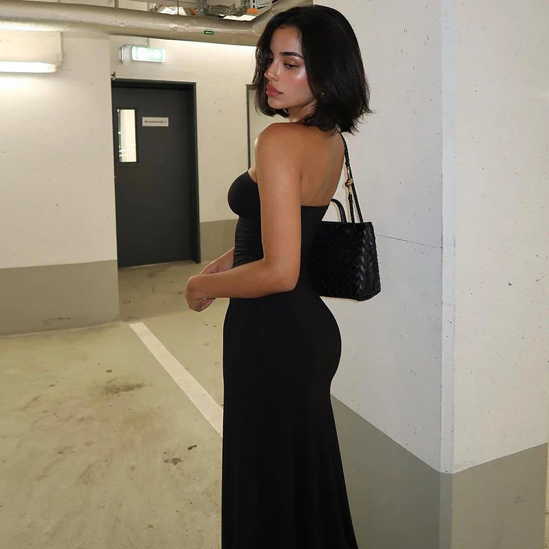 Women's Black Strapless Long Dress™ Bodycon Maxi Prom Dress
