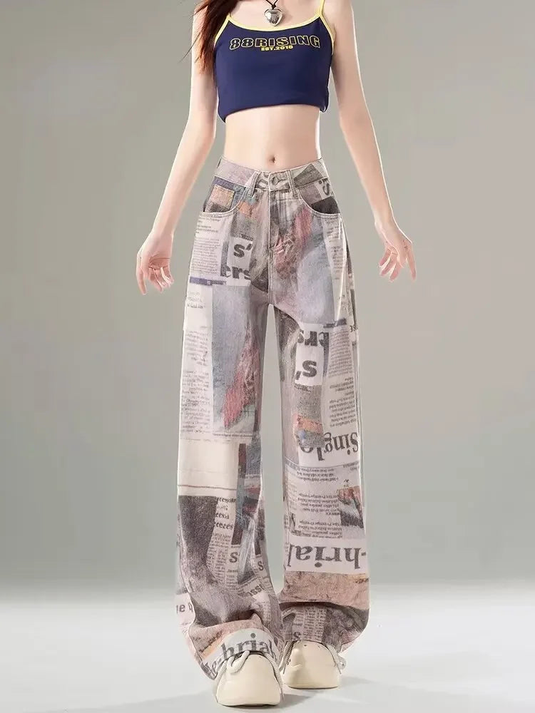 Women's Vintage High-waisted Slimming Jeans™ Straight Wide-leg Slim Fit Pants