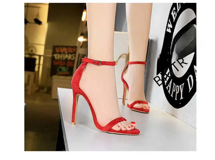 Women's Summer High Heels™ Velvet Surface One-band Ankle Cool Pu High Heels