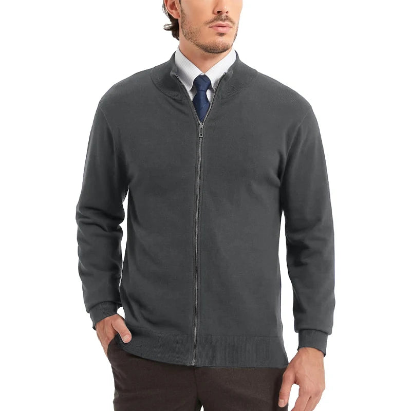 Men's Full Zip Up Sweater™ Stand Collar Lightweight Knitted Cardigan