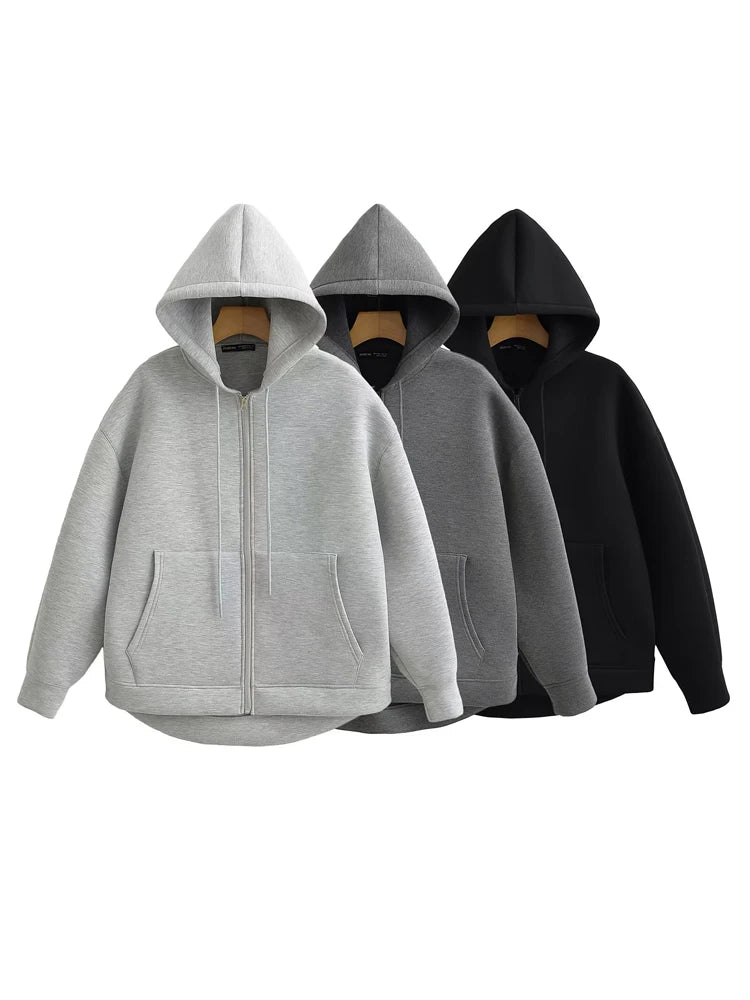 Women's Hoodies™ Long Sleeve Oversized Zip Hoodies