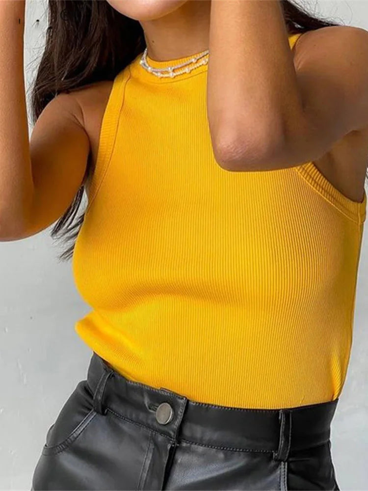 Women's Shirt™ Ribbed Knitted Summer Off Shoulder Tank Top