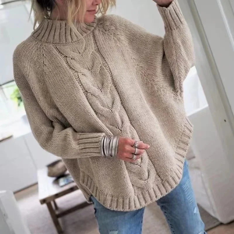 Women's Vintage Inspired Sweater™ Loose Fit High Neck Pullover