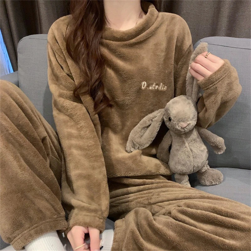 Women's ITOOLIN Cashmere Pajama Set™ Woolen Pullovers And Pants 2 pieces Sets