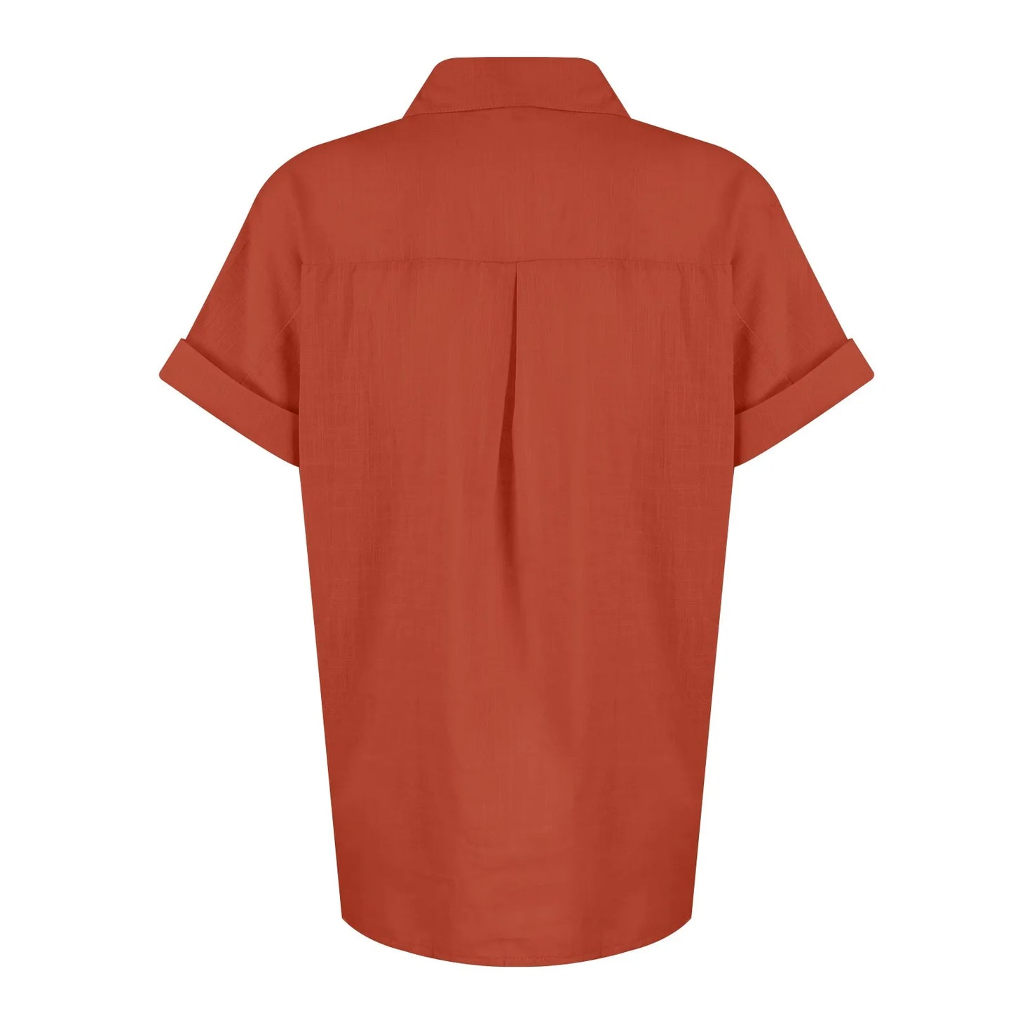 Women's Cotton Linen Classic Shirts™ Short Sleeve Lapel Button Down Shirt