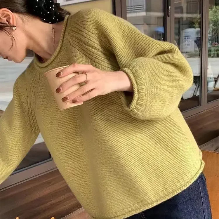 Women's French Style Knitted Sweater™ Loose Fit Overhead Base Layer Tops