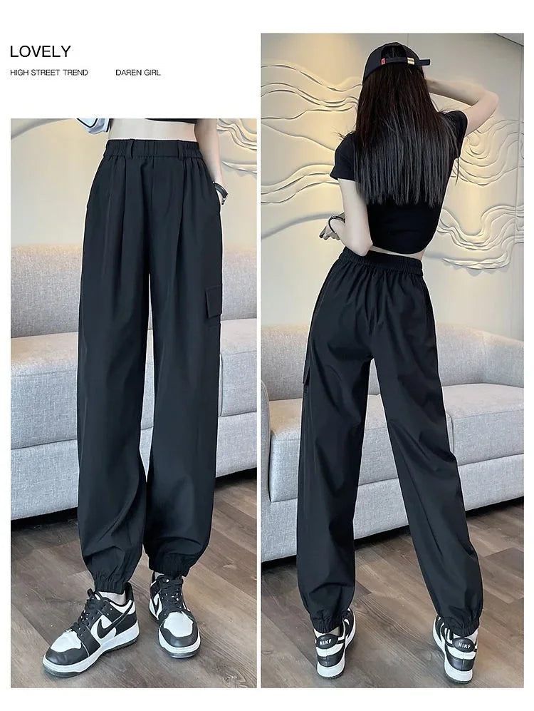 Women's Thin High Waist Cargo Pants™ Long Drapey Quick Dry Trousers