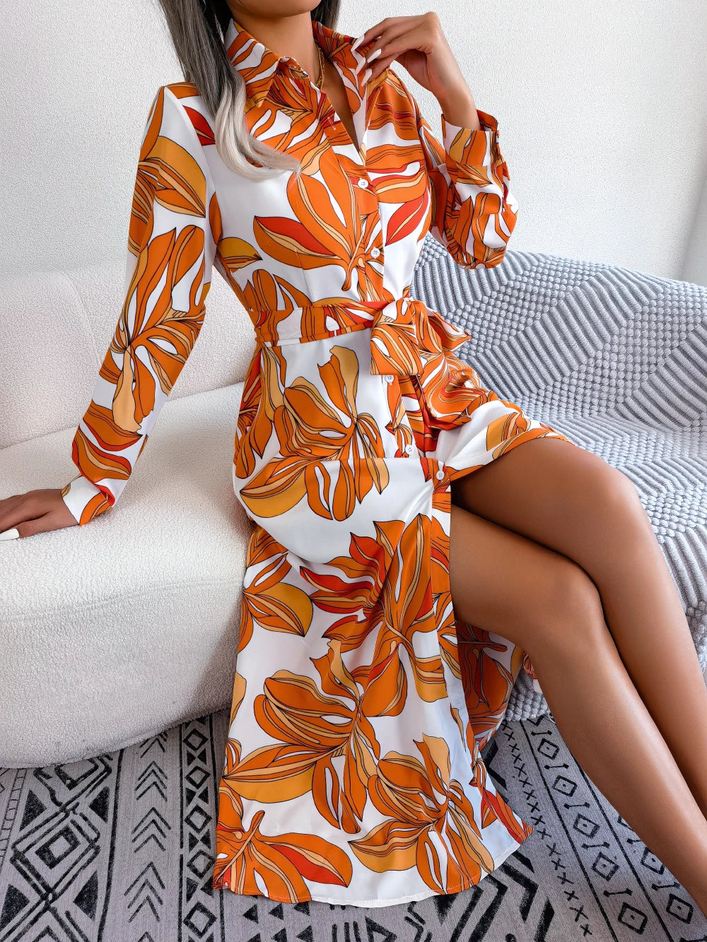 Women's Casual Floral Print Dress™ Long Sleeve Maxi Long Dress