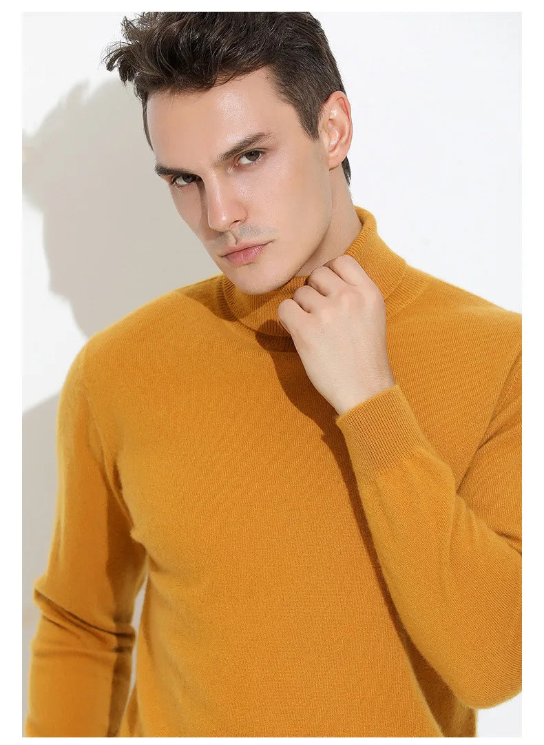 Men's Sweater™ Turtleneck Cashmere Cotton Blend Knitted Pullover