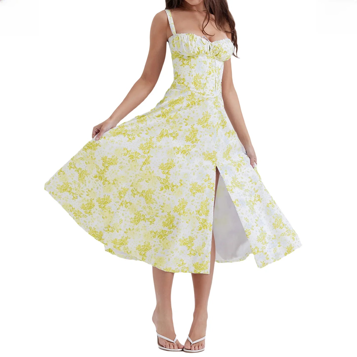 Women's Long Dresses™ Elegant Casual Tied Waist-fitted Slimming Sleeveless Side Slit Dress