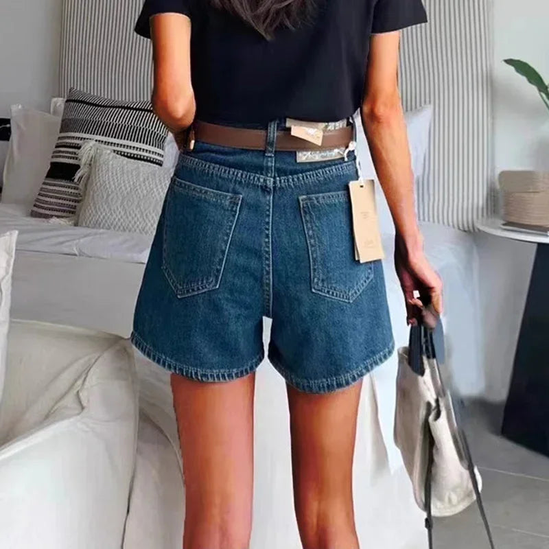 Women's Denim Shorts™ High Waist Vintage Wide Leg Retro Blue Light Blue Baggy Denim Shorts