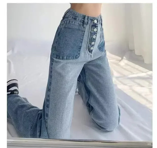 Women's High-Waisted Slim Jeans™ Plus Size Straight-Leg Long Pants
