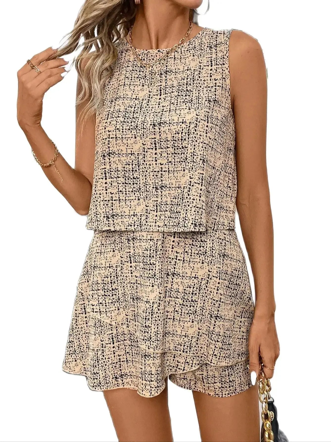Women's summer short set™ commute with elegant leisure vacation two-piece set