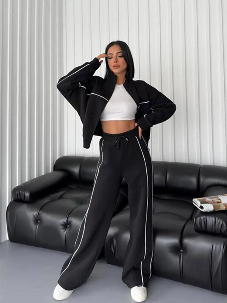 Women's Suit™ 2 Piece Outfits Long Sleeve Zip Up Jacket Jogger Sweatpants Tracksuit