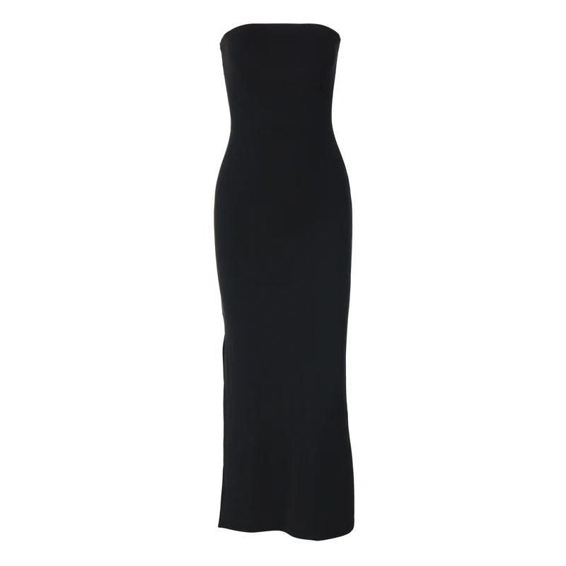 Women's Black Strapless Long Dress™ Bodycon Maxi Prom Dress
