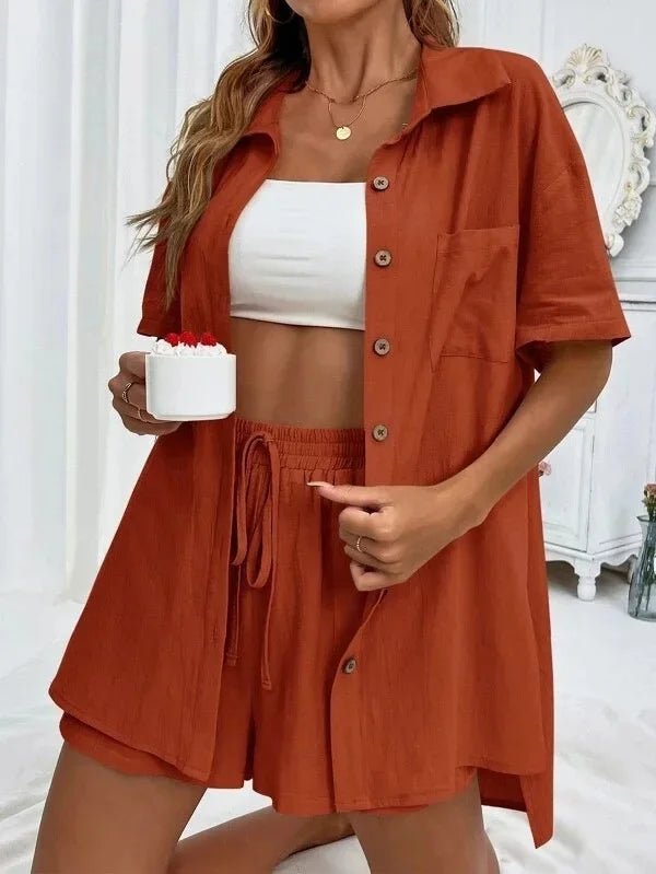 Women's Cotton Shorts Set™ Summer Simple Design Clothes