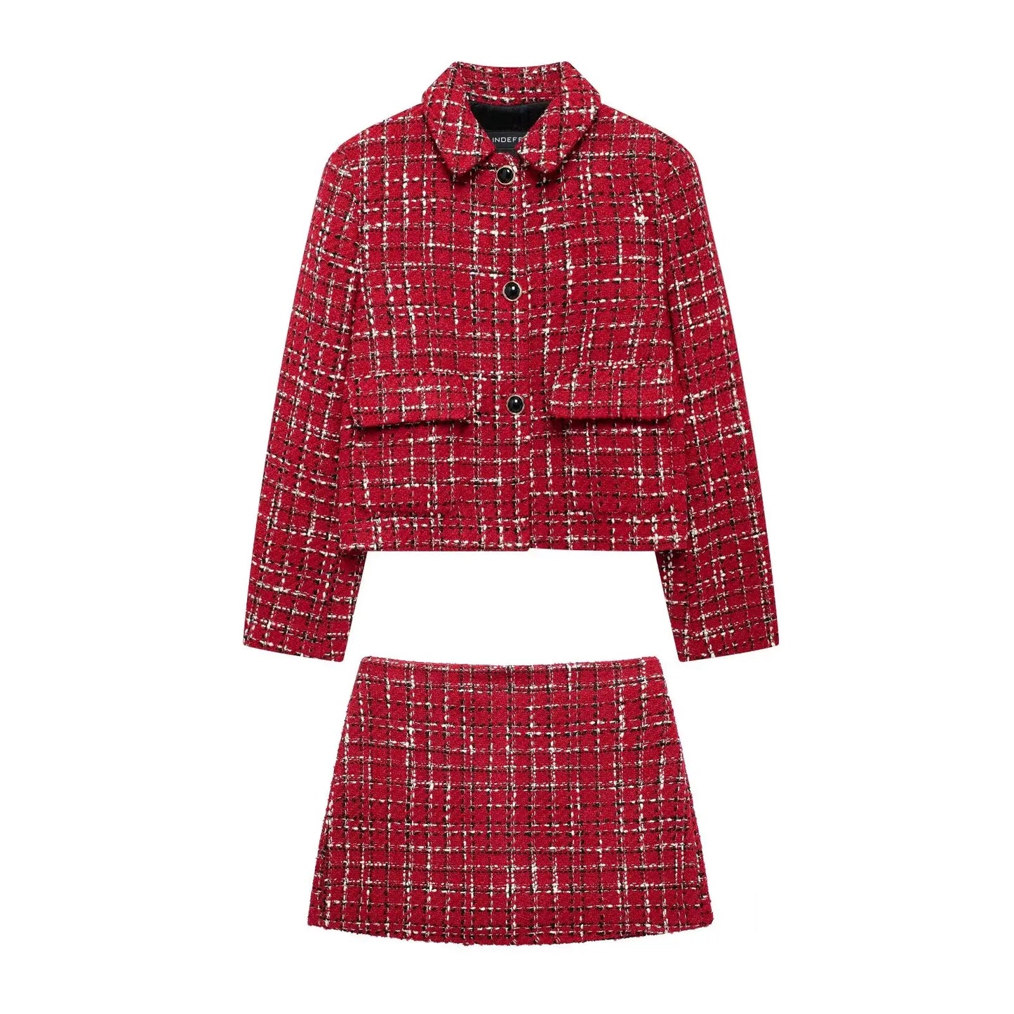 Women's Skirt Suit™ TRAFZA Single Breasted Lapel Jacket Side Zipper Shorts Skirts Outfit Set