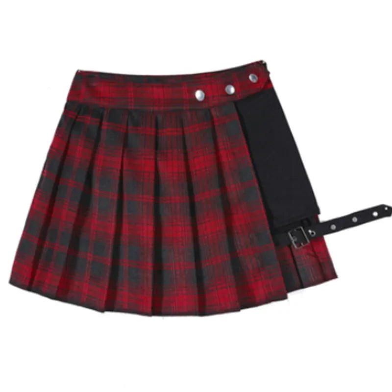 Women's Harajuku Punk Gothic Mini Skirt™ High Waist Patchwork Bandage Skirt