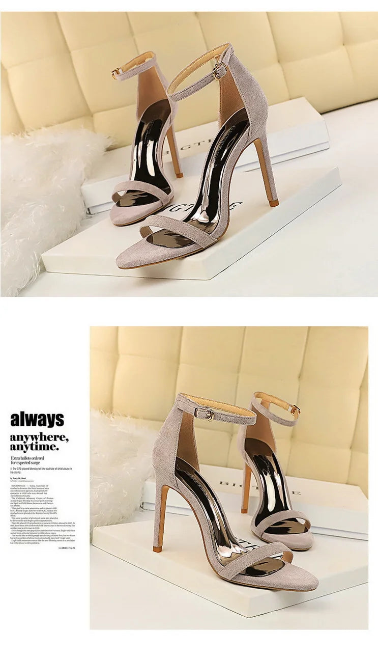 Women's Summer High Heels™ Velvet Surface One-band Ankle Cool Pu High Heels