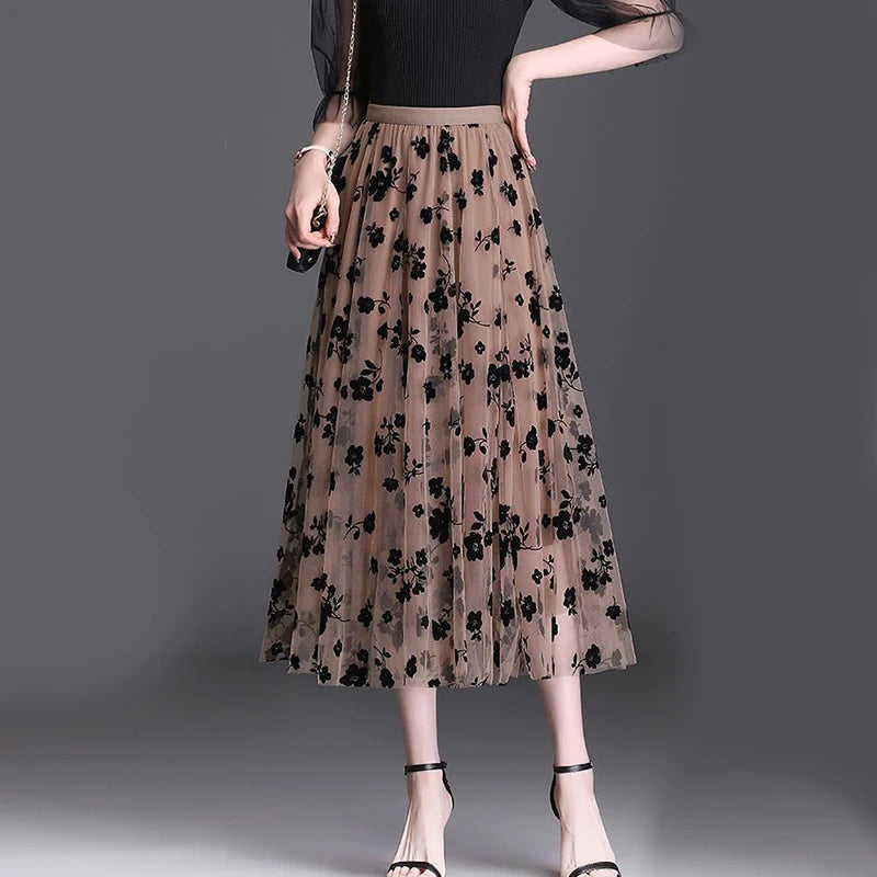 Women's Tulle Skirt™ Summer Hook Floral Loose Midi Skirt