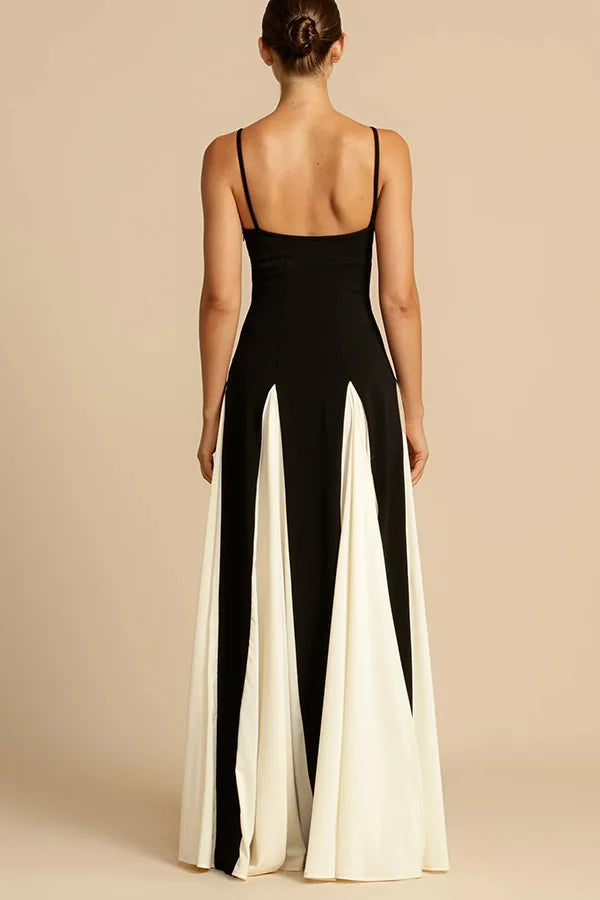 Women's Dress™ V Neck Elegant Sling Contrast Party Dress